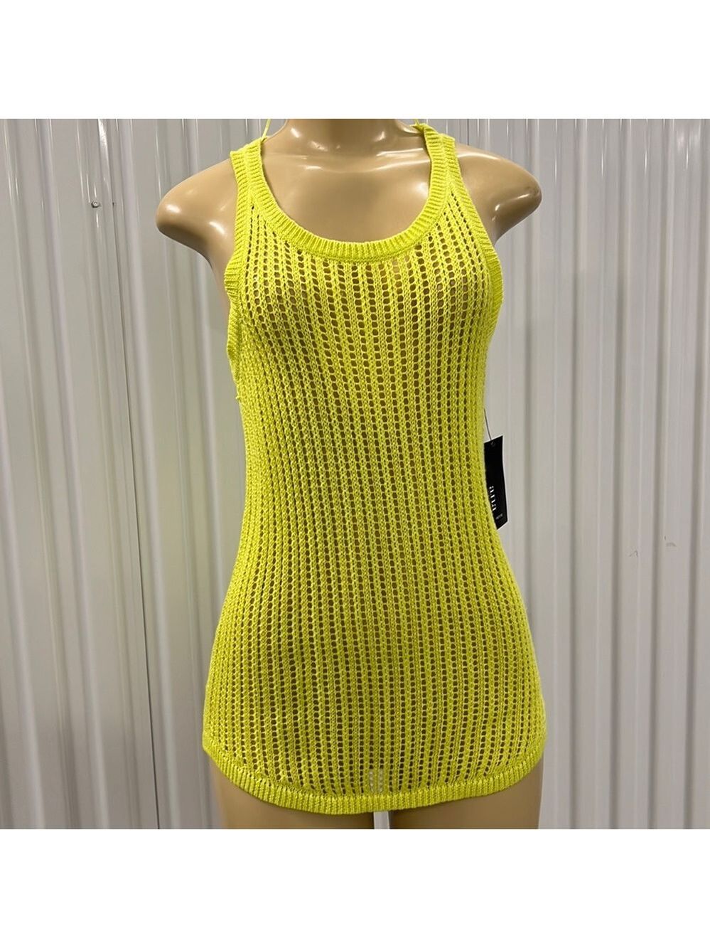 4020 Neon Loose Weave Tank Top